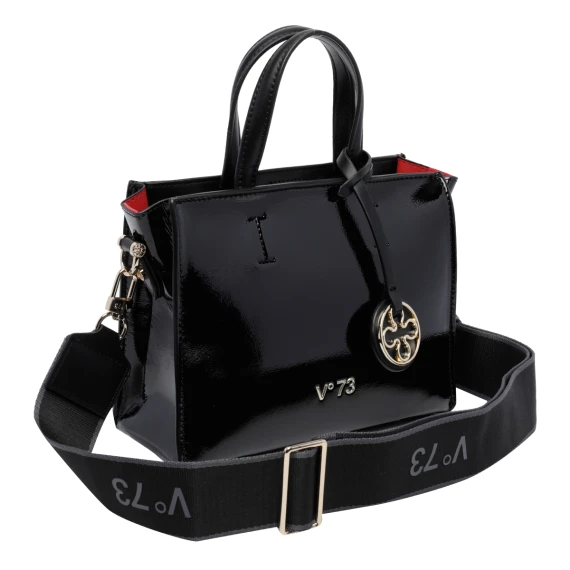 Black shiny handbag V°73
