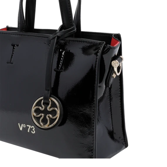 Black shiny handbag V°73