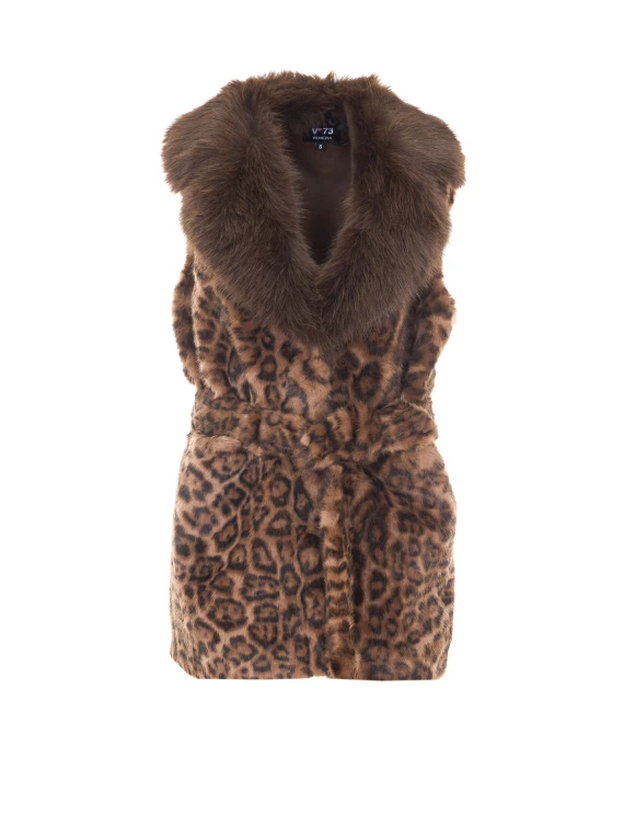 Gilet marrone animalier V°73