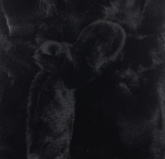 Black faux fur vest V°73