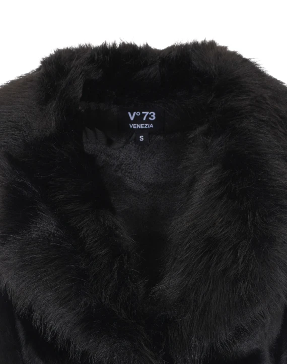 Black faux fur vest V°73
