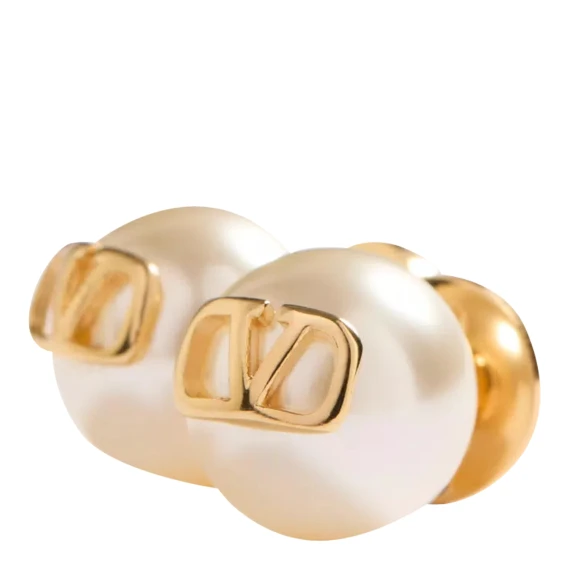 earrings (perla 10mm) | vlogo signature pearl | metallo/perla