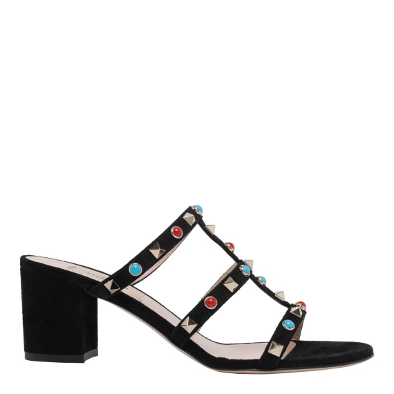 slide | rockstud | t. 60 | crosta/multicolor cabochon stones-platin