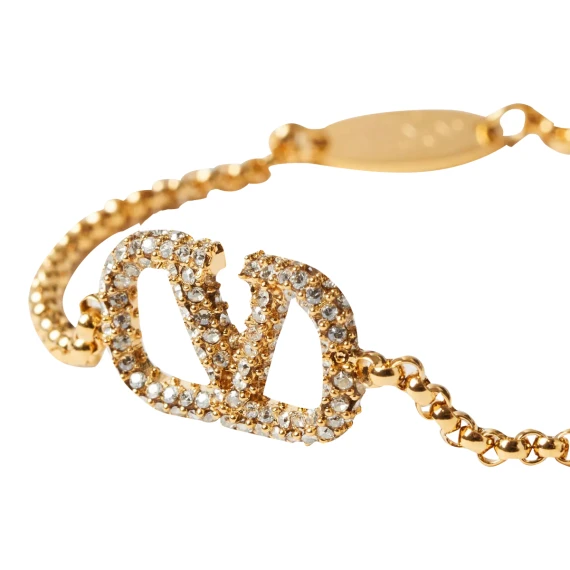 bracelet (15mm) | vlogo signature strass | metallo/strass