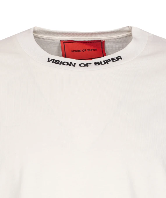 T-SHIRT WITH EMBROIDERED LOGO AND FLAMES