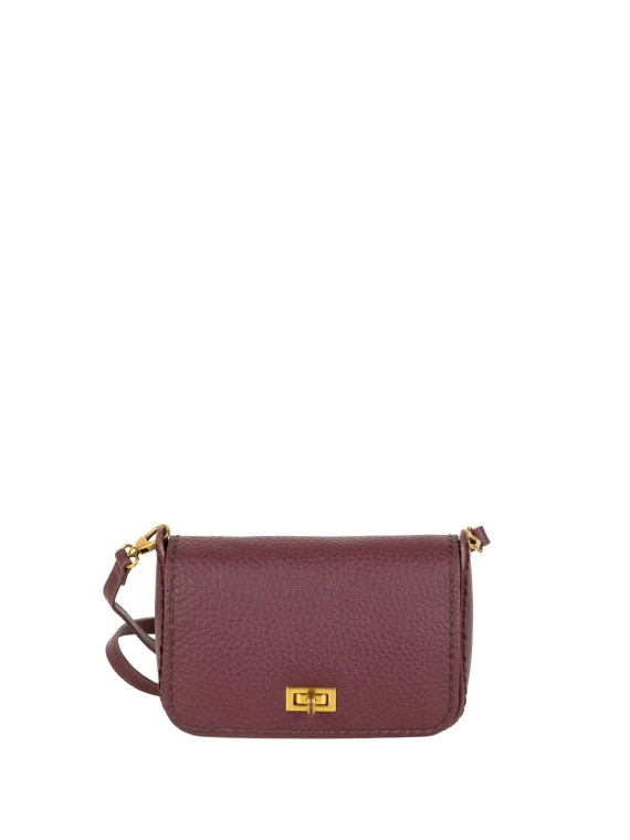 Bordeaux crossbody bag with flap VISONA'