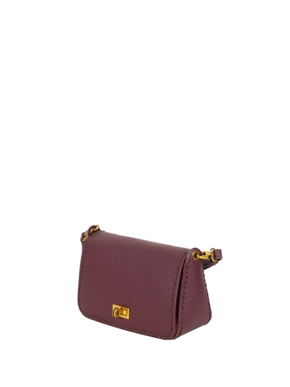 Bordeaux crossbody bag with flap VISONA'
