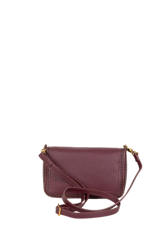 Bordeaux crossbody bag with flap VISONA'
