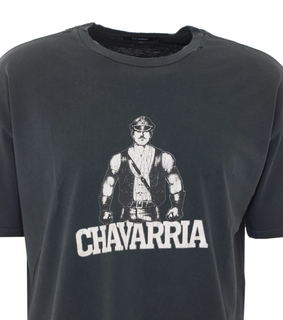 Black T-shirt with front print WILLY CHAVARRIA
