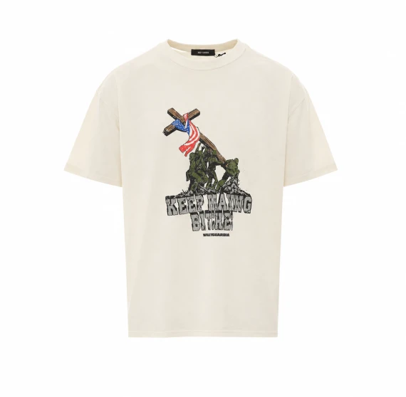 T-shirt bianca in cotone con stampa grafica