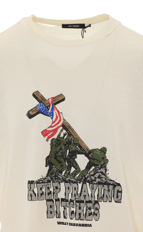 White cotton graphic T-shirt WILLY CHAVARRIA