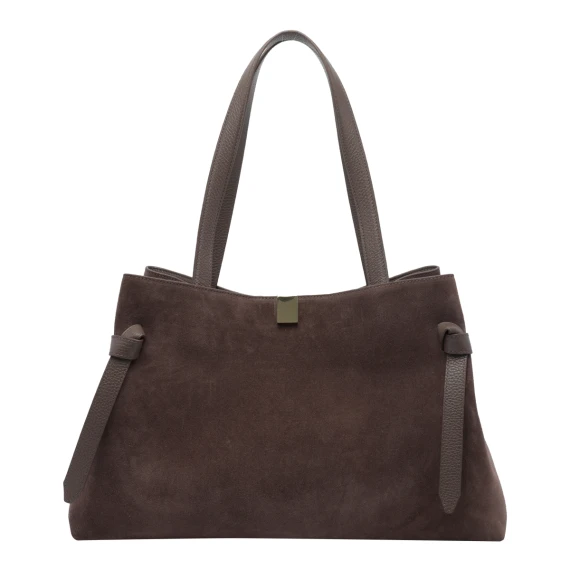 Nutmeg Suede Gyoza Tote Bag Yuzefi