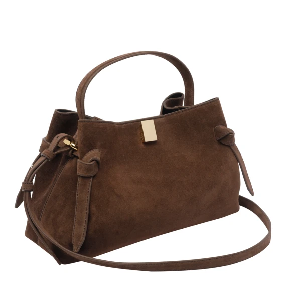 Brown suede Gyoza handbag Yuzefi