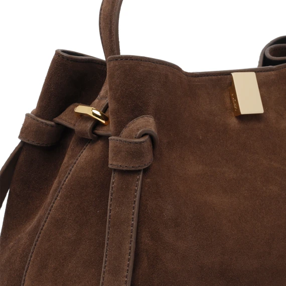 Brown suede Gyoza handbag Yuzefi