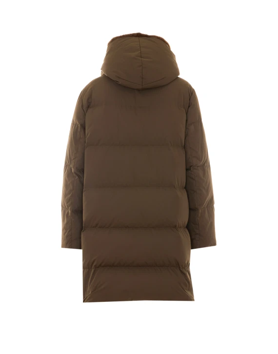 Long khaki down coat Yves Salomon