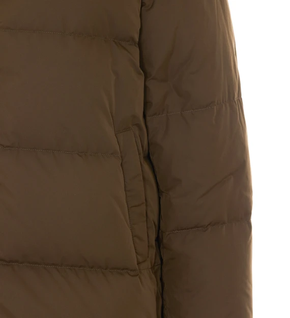 Long khaki down coat Yves Salomon