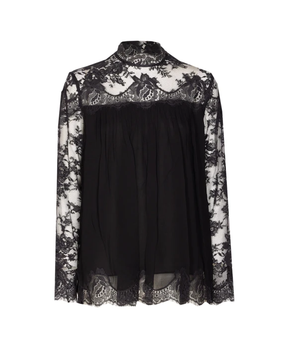 HYPNOTIC LACE YOKE BLOUSE