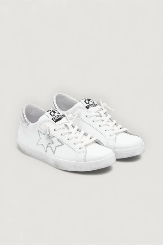 SNEAKERS PRIME STAR BIANCO/ARGENTO