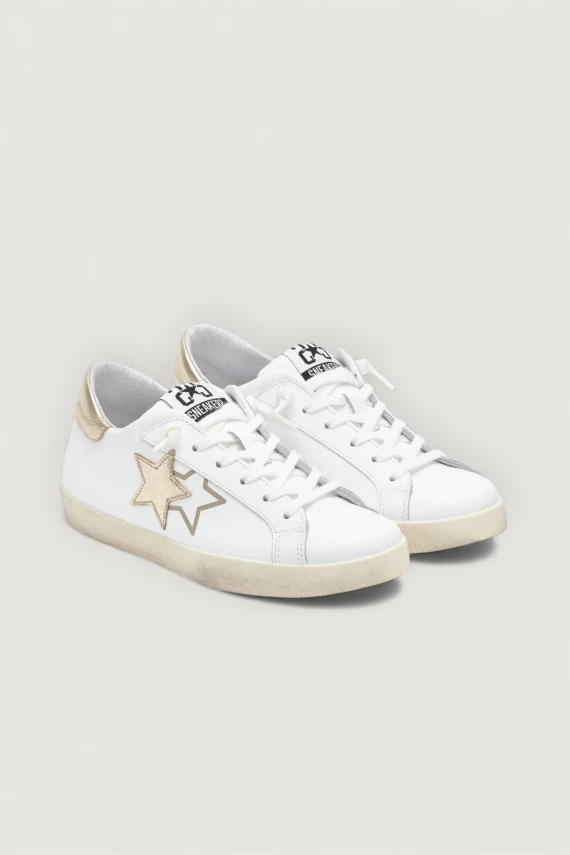 SNEAKERS PRIME STAR BIANCO/ORO