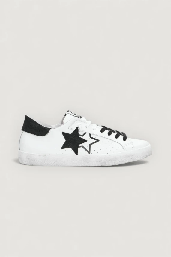 SNEAKERS PRIME STAR BIANCO/NERO