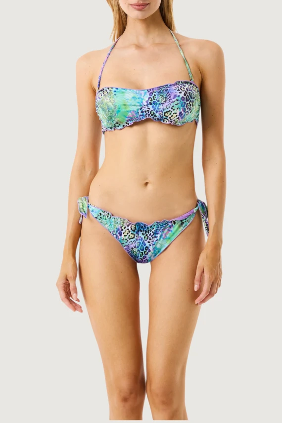 Bikini fascia animalier verde