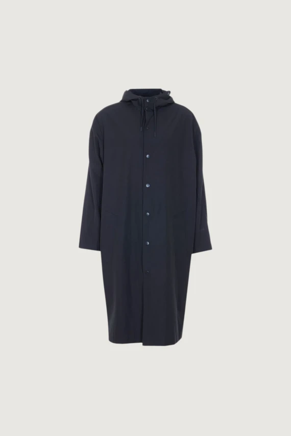Parka lunga nera con cappuccio
