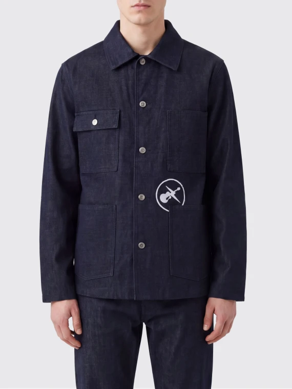 Overshirt blu scuro con bottoni