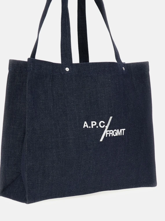 Borsa tote Je Sors Ce Soir in cotone blu indigo A.P.C.