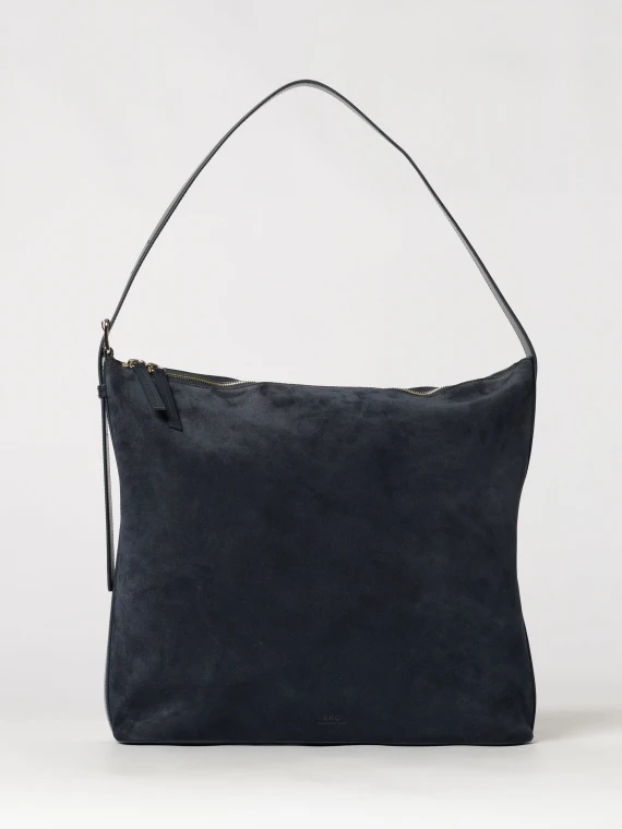 Borsa hobo in cotone blu scuro VERA MAXI