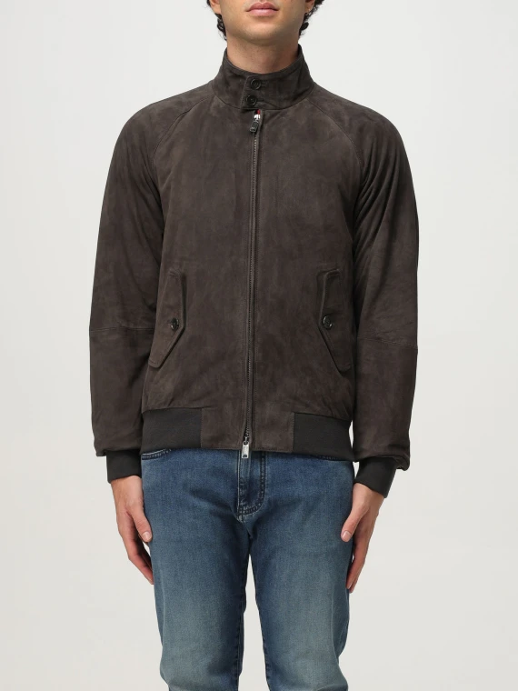 Dark brown front-zip jacket Baracuta