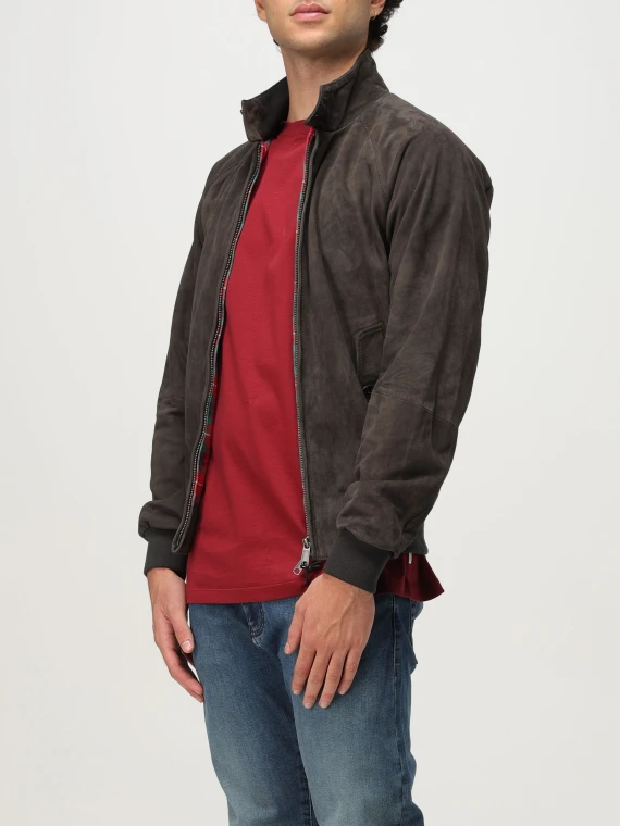 Dark brown front-zip jacket Baracuta