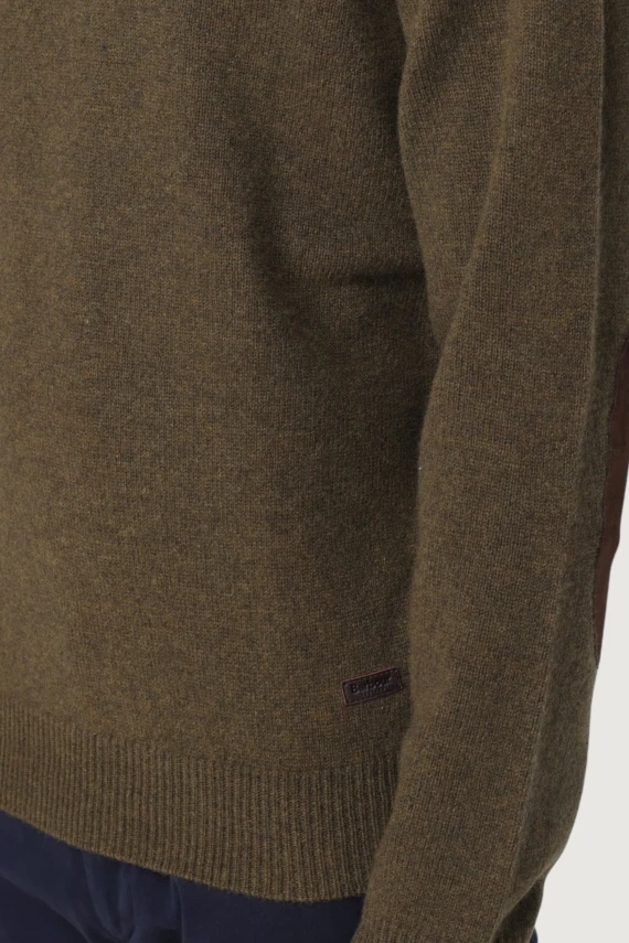 Dark olive crew neck sweater BARBOUR