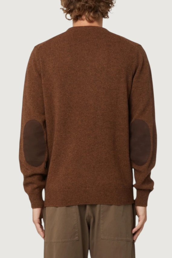 Brown merino wool crewneck sweater BARBOUR