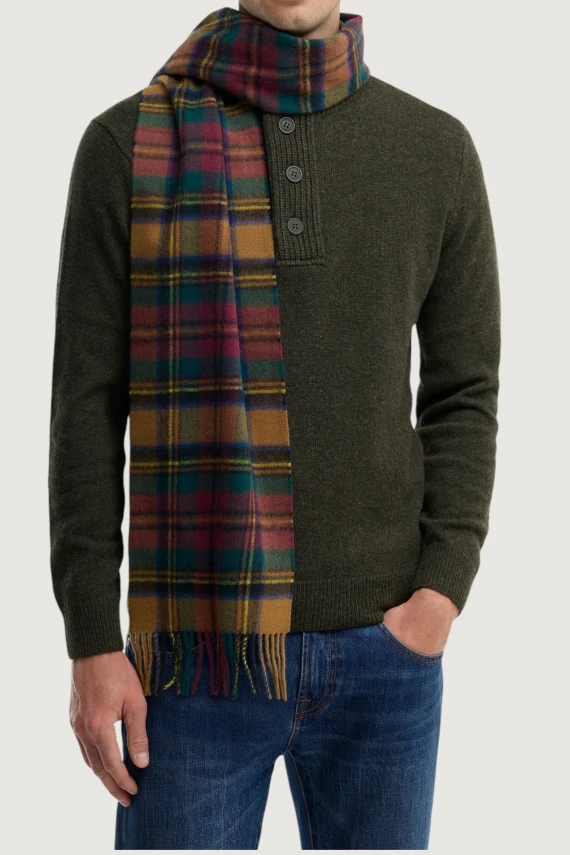 Sciarpa New Check Tartan in lana d'agnello e cashmere BARBOUR