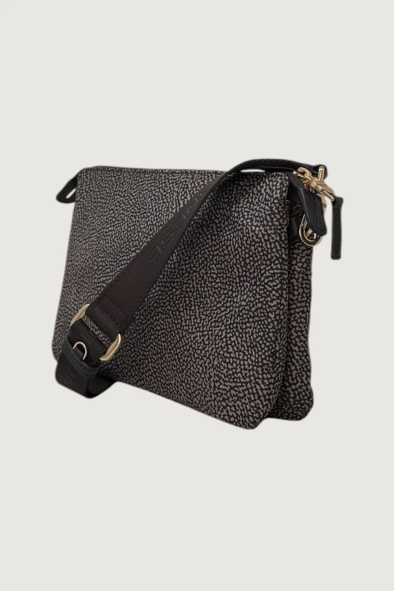 Dark grey crossbody bag with front flap Borbonese