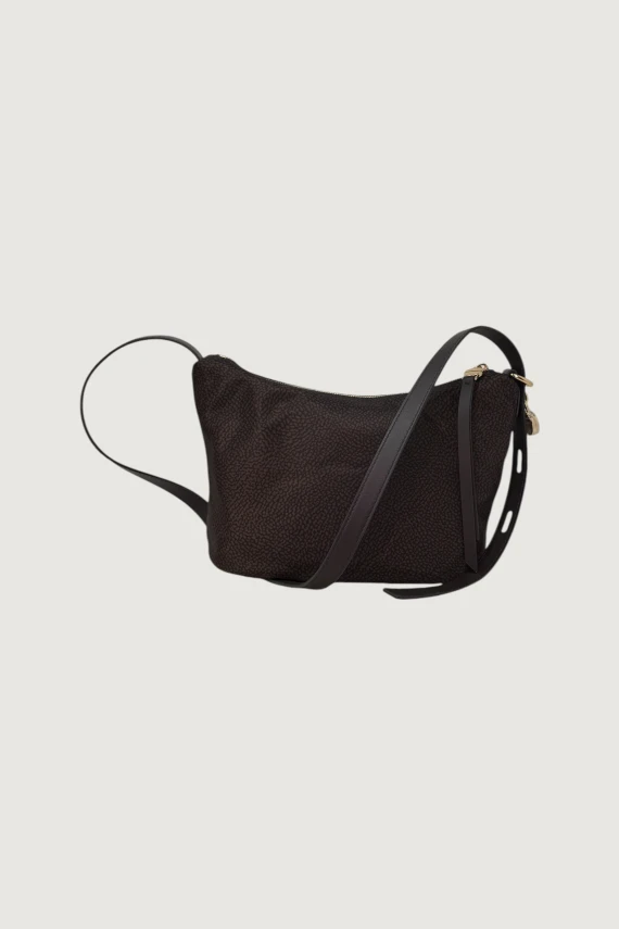 Borsa crossover piccola in tessuto OP e pelle di vitello