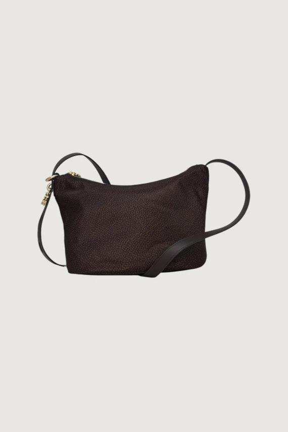 Small crossover bag in recycled OP-printed fabric and calf leather Borbonese