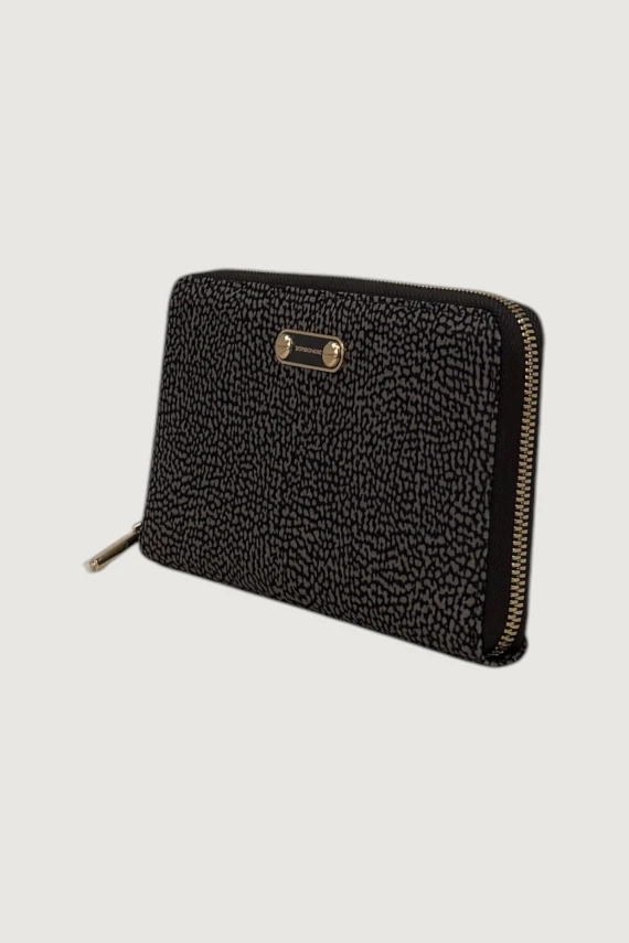Large zip-around wallet in OP-printed fabric Borbonese