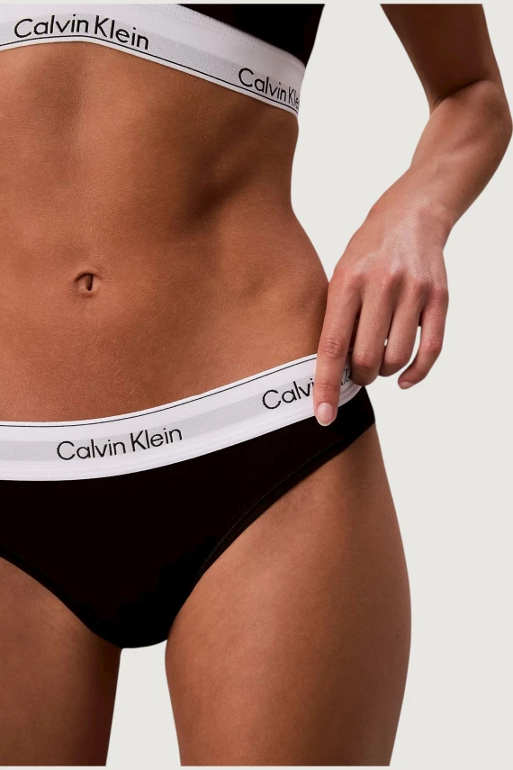 Slip bikini nero in cotone stretch CALVIN KLEIN