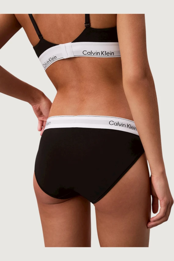 Slip bikini nero in cotone stretch CALVIN KLEIN
