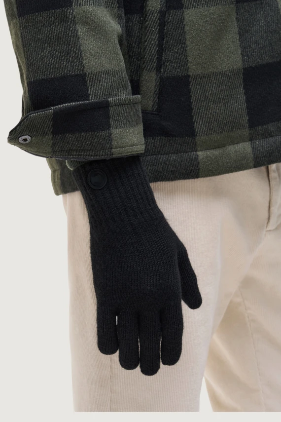 Black merino wool gloves COLMAR