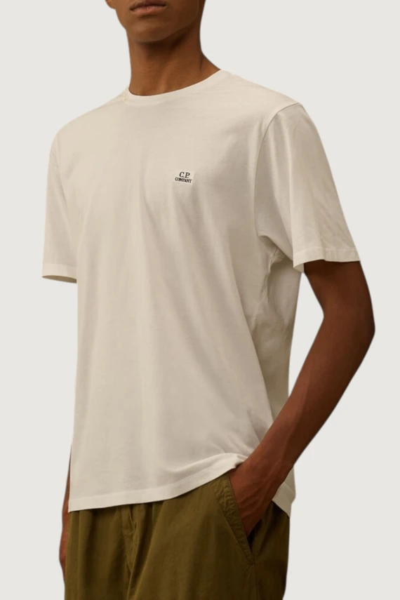 White cotton jersey T-shirt CP COMPANY