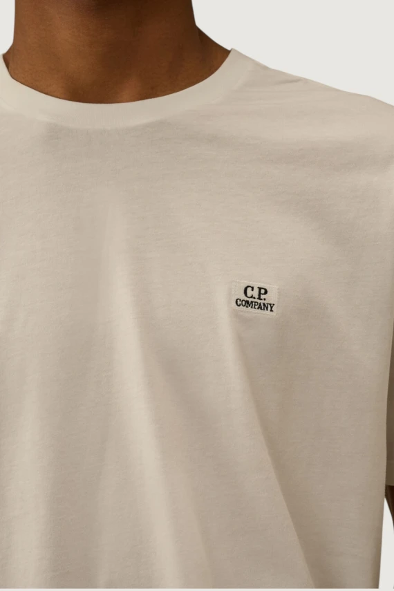 White cotton jersey T-shirt CP COMPANY
