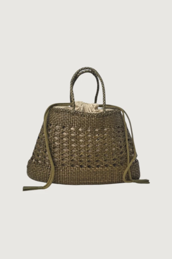 Khaki woven bucket bag Dragon