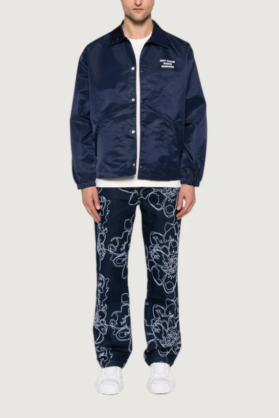 Dark blue nylon shirt jacket DRòLE DE