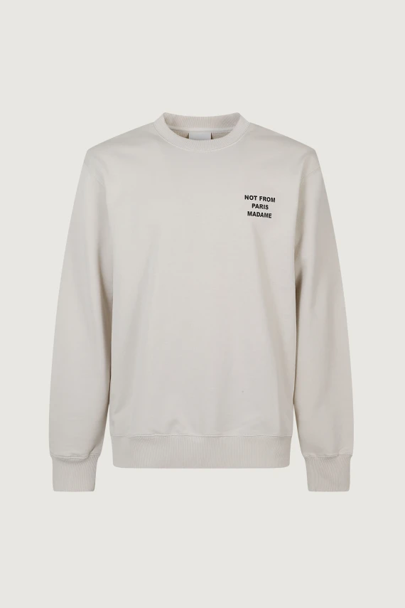 Light beige cotton crew-neck sweatshirt DRòLE DE