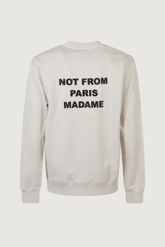 Light beige cotton crew-neck sweatshirt DRòLE DE
