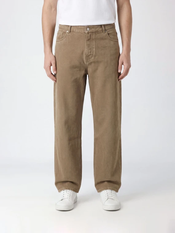 Khaki straight-leg jeans DRòLE DE