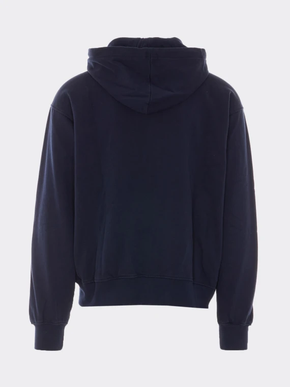 Dark blue cotton zip hoodie DRòLE DE