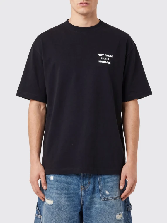 Black T-shirt with text print DRòLE DE